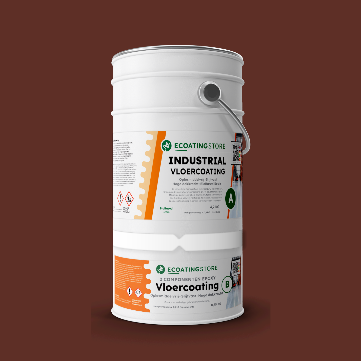 Revestimento de pavimento industrial - RAL 8015